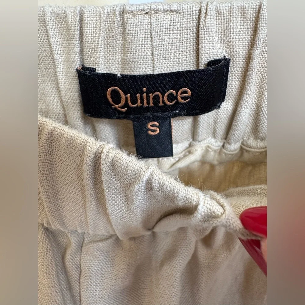 NWOT - Quince 100% European Linen Tapered Ankle Pant in Driftwood - Size S